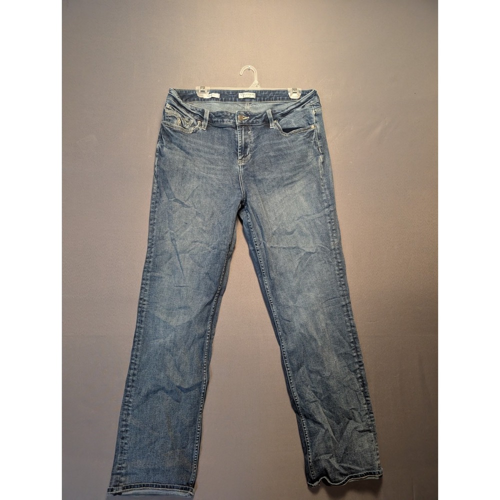 Vigoss Jeans Womens 16 Blue Denim Cotton Stretch Casual Straight Leg Medium Wash
